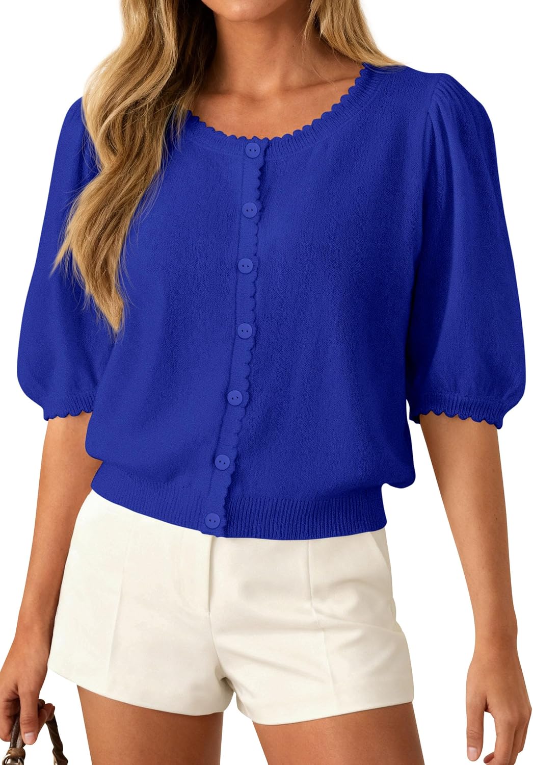 PRETTYGARDEN Women Short Sleeve Lightweight Knit Cardigans