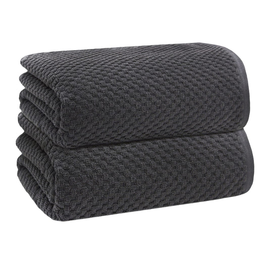 COTTON CRAFT- Euro Spa Set of 4 Luxury Waffle Weave Bath Towels, Oversized Pure Ringspun Cotton, 30 inch x 56 inch, White