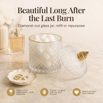VIONAMI Ghost Orchid Rare Flower Fragrance Luxury Scented Candle Gift | Decorative Soy Candles Birthday Gifts for Women, Elegant Glass Jar, 14.8oz, 80Hr Long Lasting Burn, Luxury Candles for Women