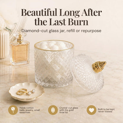 VIONAMI Ghost Orchid Rare Flower Fragrance Luxury Scented Candle Gift | Decorative Soy Candles Birthday Gifts for Women, Elegant Glass Jar, 14.8oz, 80Hr Long Lasting Burn, Luxury Candles for Women