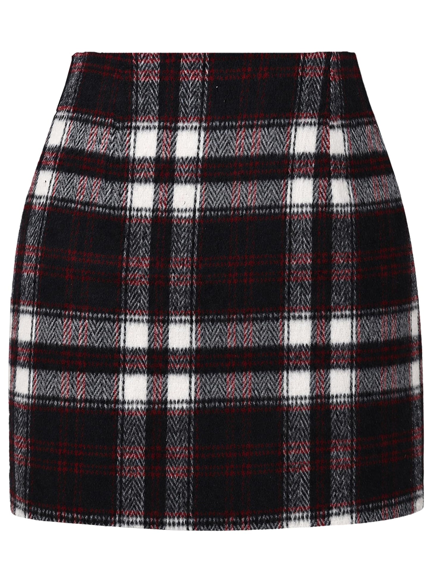 AURUZA Women's Plaid Pencil Mini Skirt