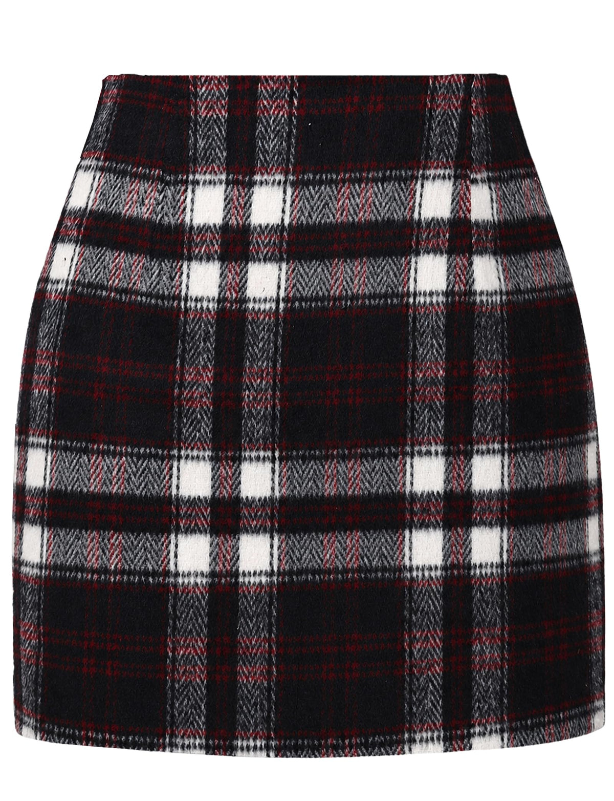 AURUZA Women's Plaid Pencil Mini Skirt
