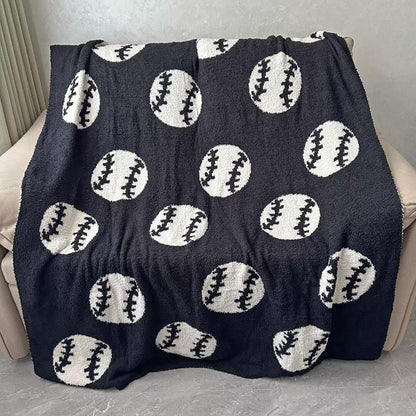 Cozy Baseball Pattern Blanket Perfect Lightweight Bedding for Adults, Soft, Warm, and Plush Soccer Sports Blanket Great for Bed Sofa (Baseball-Red, 51"x63")