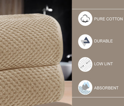 COTTON CRAFT- Euro Spa Set of 4 Luxury Waffle Weave Bath Towels, Oversized Pure Ringspun Cotton, 30 inch x 56 inch, White