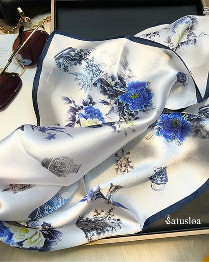 Saiusloa Neck Scarf For Womens Silky Head Scarves Hair Bandanas Square Scarf Fashion Accessories lightweight