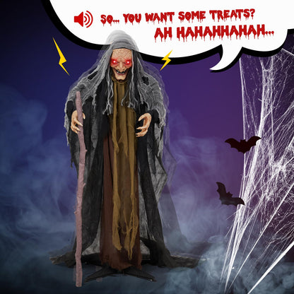 AW 9Ft Animatronics Flying Witch Hovering Broom Animated AC 100V-240V Halloween Outdoor Decoration Motion Activated 2026