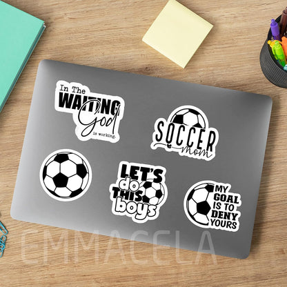 (3PCS) Soccer Mom Sticker - Waterproof Vinyl Decal for Books, Laptops, Tumblers, Water Bottles, Scrapbooks - Sport Stickers Gift for Mom, Mama - 3 x 2.3 Inch.