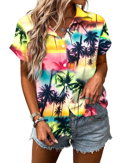 UNIQUEONE Womens Hawaiian Shirt