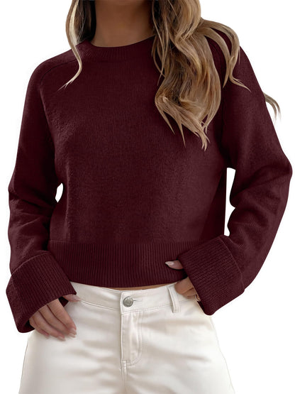 ANRABESS Sweaters for Women Cropped Fall Lightweight Pullover