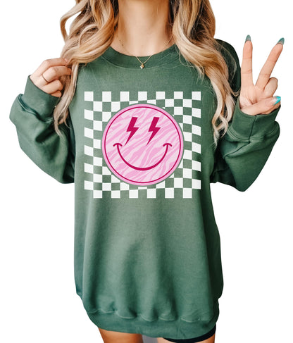 TEEAMORE Smiley Face Sweatshirt