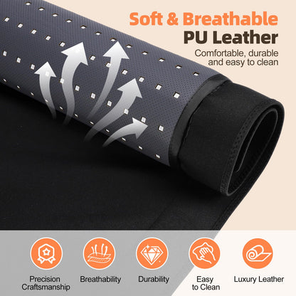 Red Light Therapy Mat for Full Body, 76.8'' X 33.4'' Red Light Therapy Blanket, 1370 (660nm & 850nm) LEDs for Home Use, 3 Modes & Adjustable Timer, Premium Leather