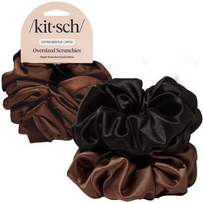 Kitsch Ultra-Petite Satin Scrunchies for Women - Cherry Blossom, 5pcs