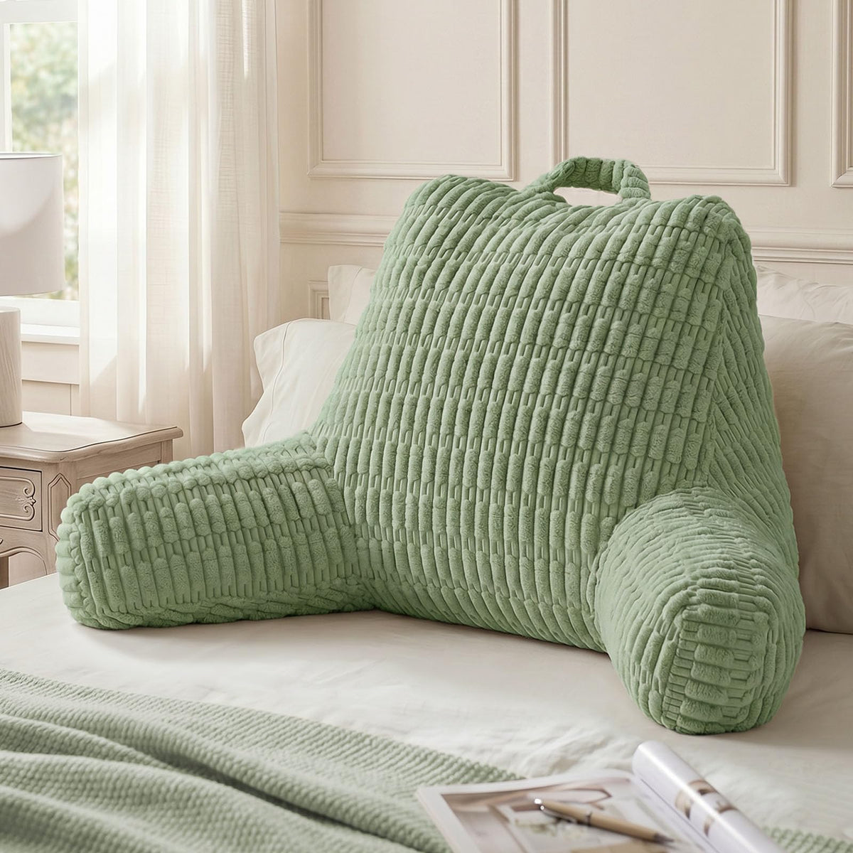 Blissful Diary Reading Pillow, Backrest Pillow with Shredded Memory Foam