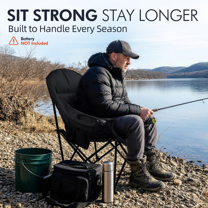 Oversized Camping Chairs for Adults - Heavy Duty Padded Outdoor Camp Chair