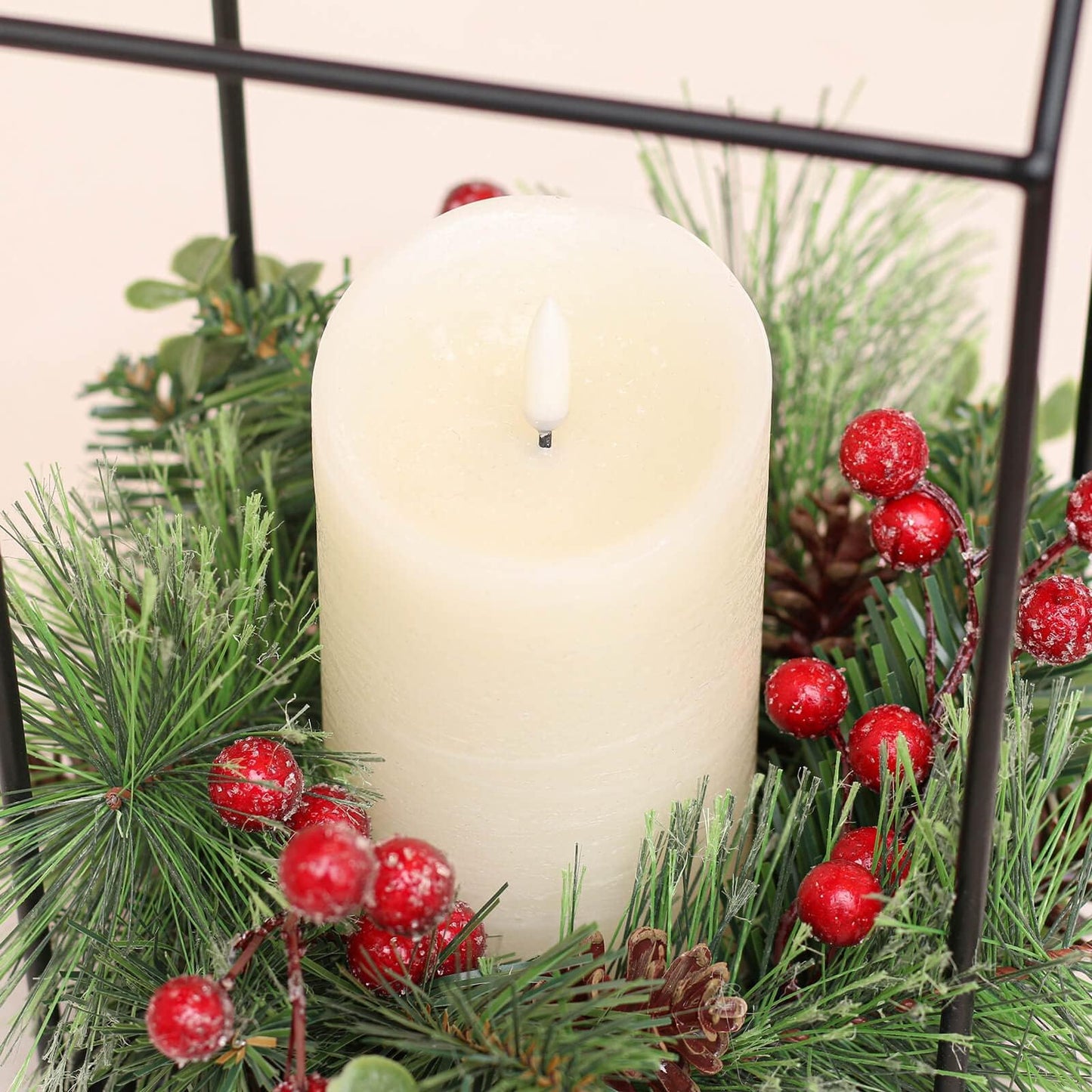ANGELLOONG Gold Candles for Bathroom Decor, Glass Flameless Candles with Remote, Battery Operated LED Pillar Fake Candles with Timer for Christmas Home Fireplace Mantle Fall Decor
