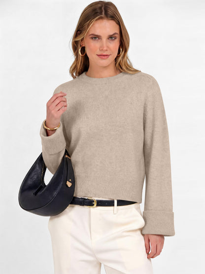 ANRABESS Sweaters for Women Cropped Fall Lightweight Pullover
