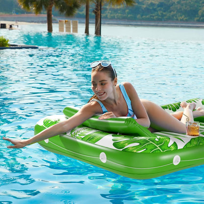 Inflatable Tanning Pool Lounger Float - Jasonwell 4 in 1 Sun Tan Tub Sunbathing Pool Lounge Raft Floatie Toys Water Filled Tanning Bed Mat Pad for Adult Blow Up Kiddie Pool Kids Ball Pit Pool (L)