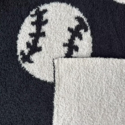 Cozy Baseball Pattern Blanket Perfect Lightweight Bedding for Adults, Soft, Warm, and Plush Soccer Sports Blanket Great for Bed Sofa (Baseball-Red, 51"x63")