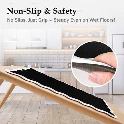 Arenarug Upgrade Scalloped Embossed Kitchen Mats for Floor 2PCS Cushioned Anti Fatigue Waterproof Foam Kitchen Rugs Non Slip Washable Comfort Standing Mat for Office Sink Laundry, Black