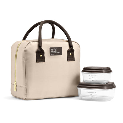 Fit & Fresh Bloomington Lunch Bag for Women - Insulated Large Lunch Box for Work with Containers, Leak-Resistant, Stain-Resistant, Zipper Closure, Cheetah