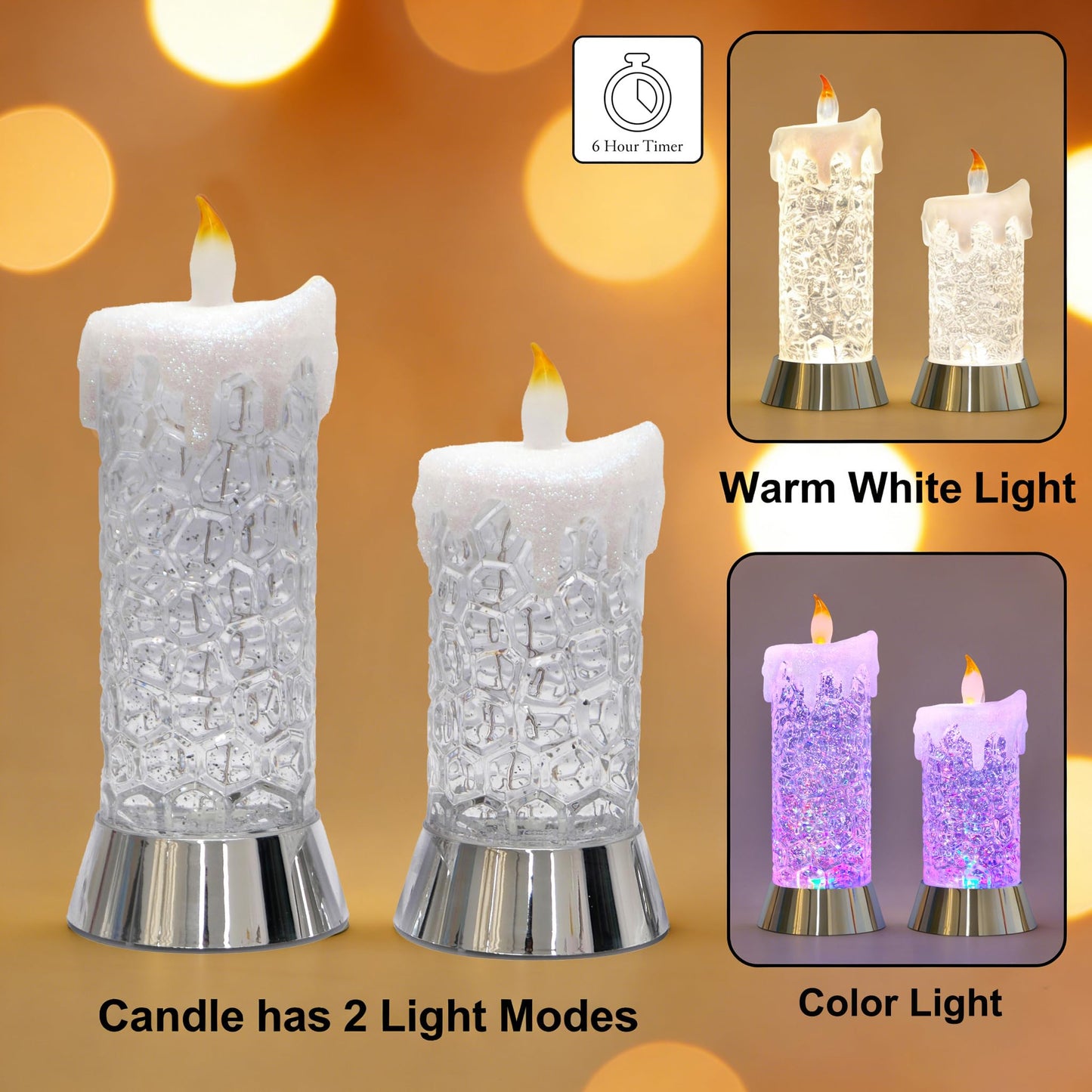 Lighted Acrylic Angel Figurines Swirling Glitter Globe, 6H Timer, Battery & USB Operated Angel Statue Decor Gifts for Mom Grandma Girls Women Birthday Friendship (9.5" Angel Praying Figurine)