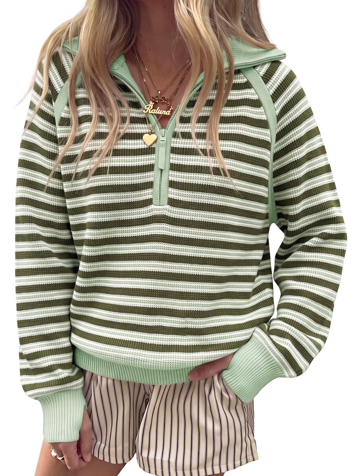 Women's Half Zip Sweater Long Sleeve Pullover
