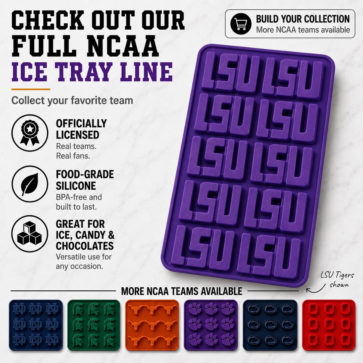 Masterpieces Fanpans Ncaa Alabama Crimson Tide Silicone Ice Cube Tray Set - Fun Alabama Merchandise, Dishwasher Safe