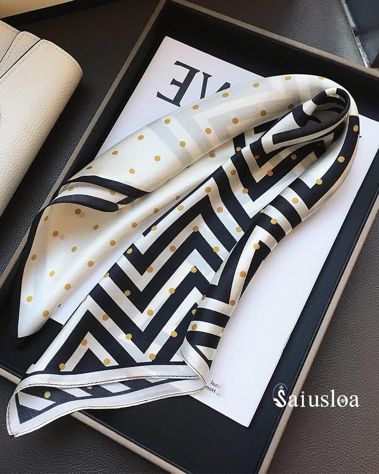 Saiusloa Neck Scarf For Womens Silky Head Scarves Hair Bandanas Square Scarf Fashion Accessories lightweight