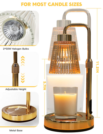 GODONLIF Candle Warmer Lamp with Cycle Timer, Birthday Gifts for Women Mom Her, House Warming Gifts New Home Room Decor, Wax Melt Warmer for Jar Candles with 2 Bulbs