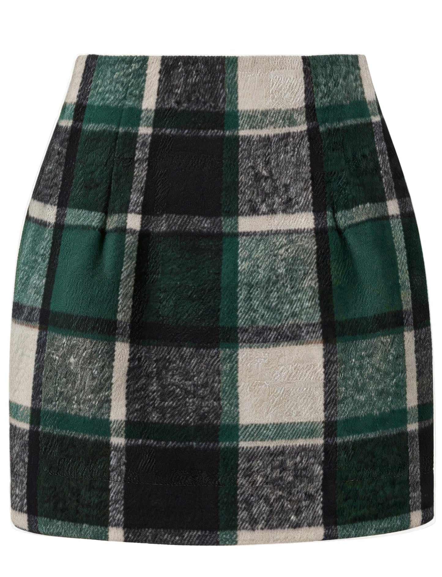 AURUZA Women's Plaid Pencil Mini Skirt