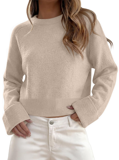 ANRABESS Sweaters for Women Cropped Fall Lightweight Pullover