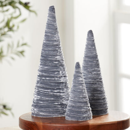 Your Heart's Content Red Velvet Trees Set of 3, Winter Wedding Centerpiece, Valentine Tabletop Tree Decor, Cozy Handmade Romantic Home Decor, Bookshelf Accent, Gift for (Red)