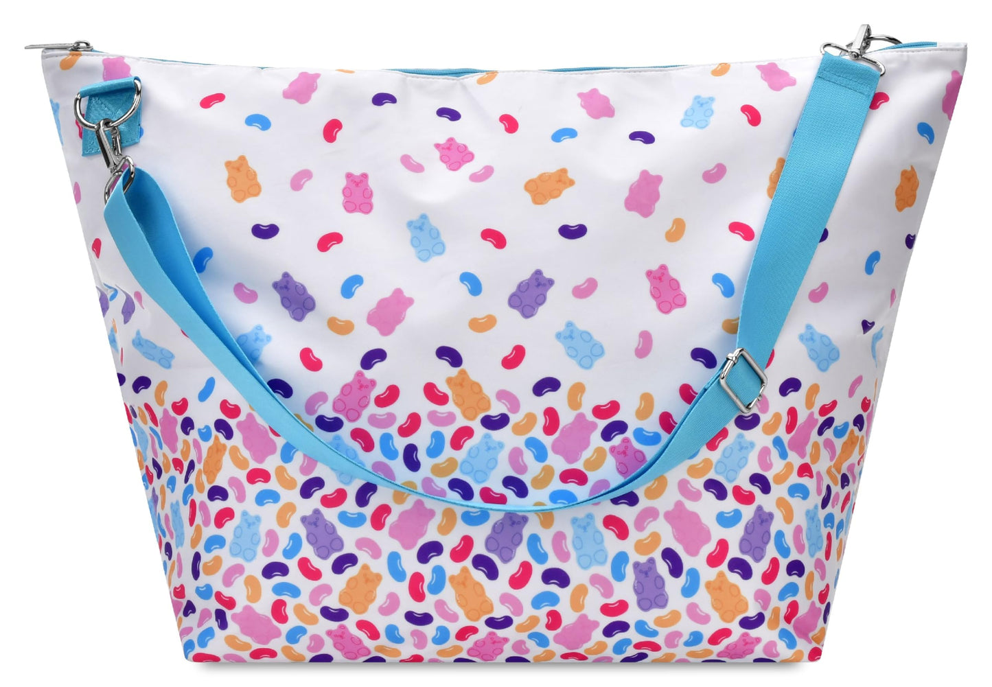 iscream Girls' Weekender Travel Tote Bag with Adjustable Strap and Interior Zipper Pocket - Bright Rainbow Collection