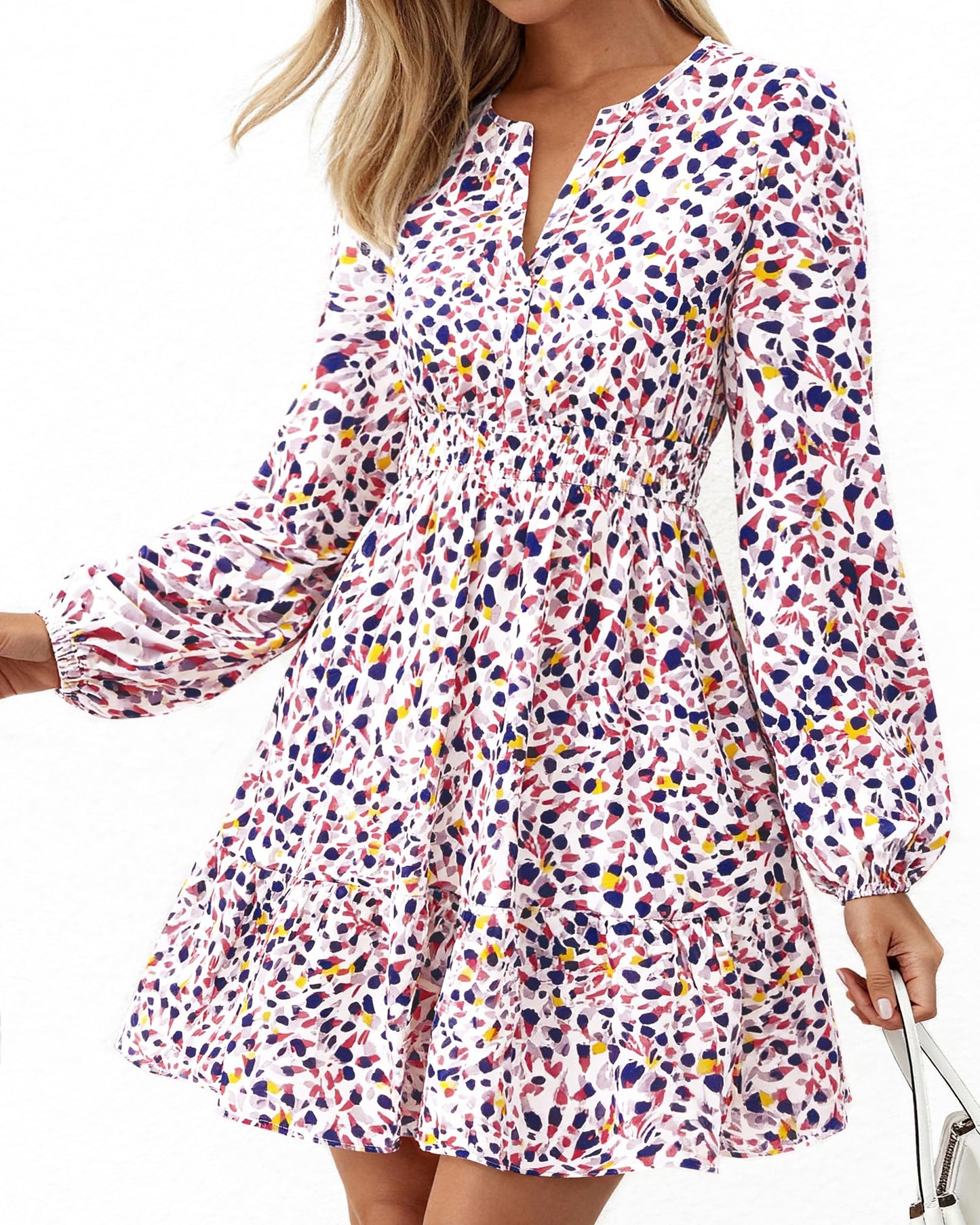 BTFBM Women’s Floral Long Sleeve Mini Dress