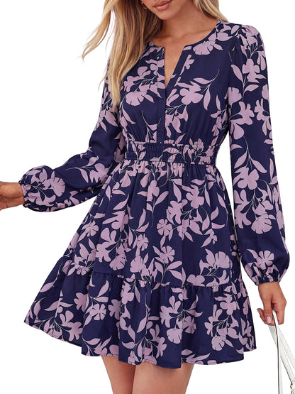 BTFBM Women’s Floral Long Sleeve Mini Dress