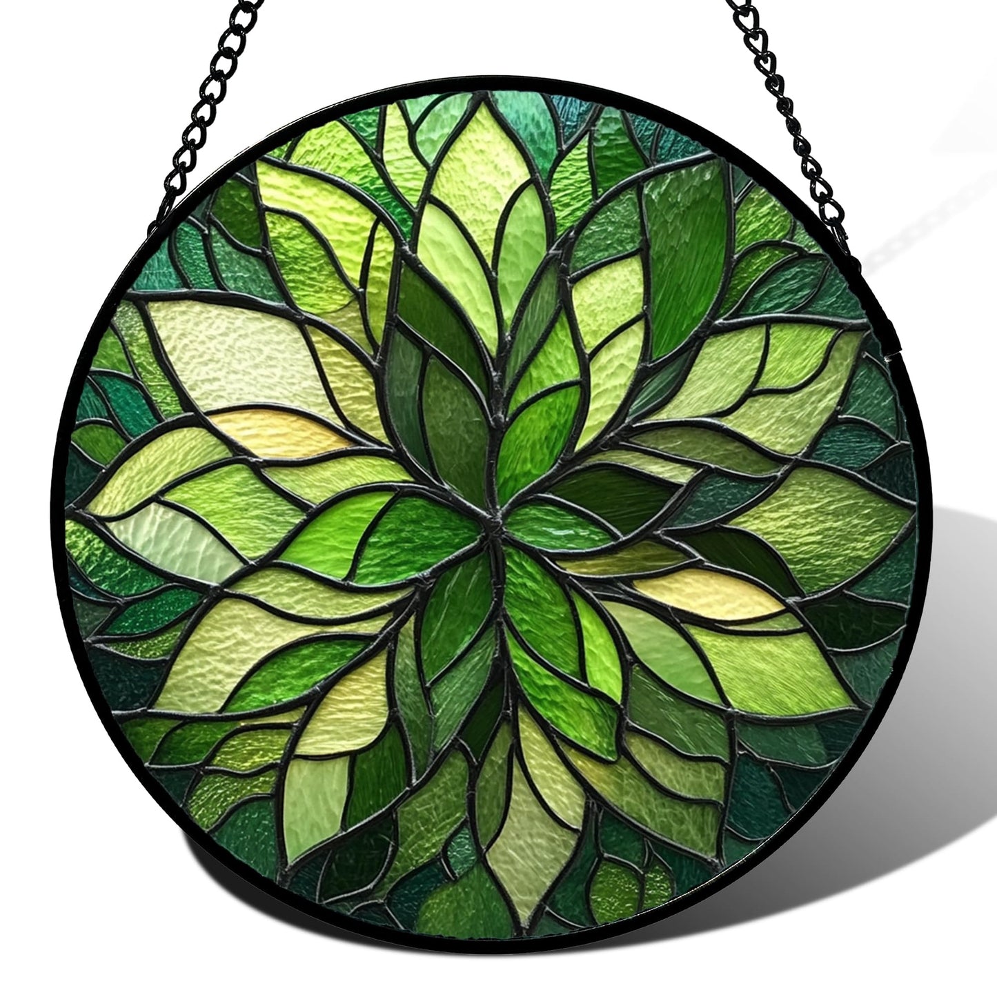 Stained Glass Window Hanging - Golden Christmas Tree Suncatcher for Doors Home Christmas Decoration Winter Sun Catcher Thanksgiving New Year Birthday Gifts for Women Men Mom Nana Girl 7.8 in