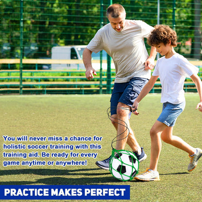 TOBWOLF Football Kick Trainer, Soccer Return Trainer Net Fits Ball Size 3, 4, 5, Hands-Free Soccer Kick Throw Training Aid