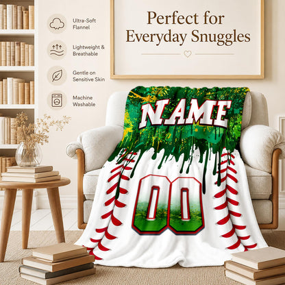 Kids Blanket Custom Baseball Blankets, Splashed Ink Throw Bed Travel