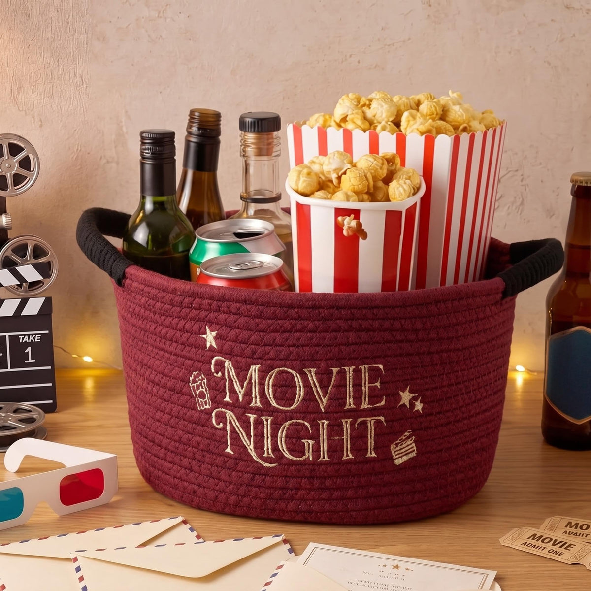 Yungyan Halloween Movie Night Supplies Snack Tray, Orange Gift Basket