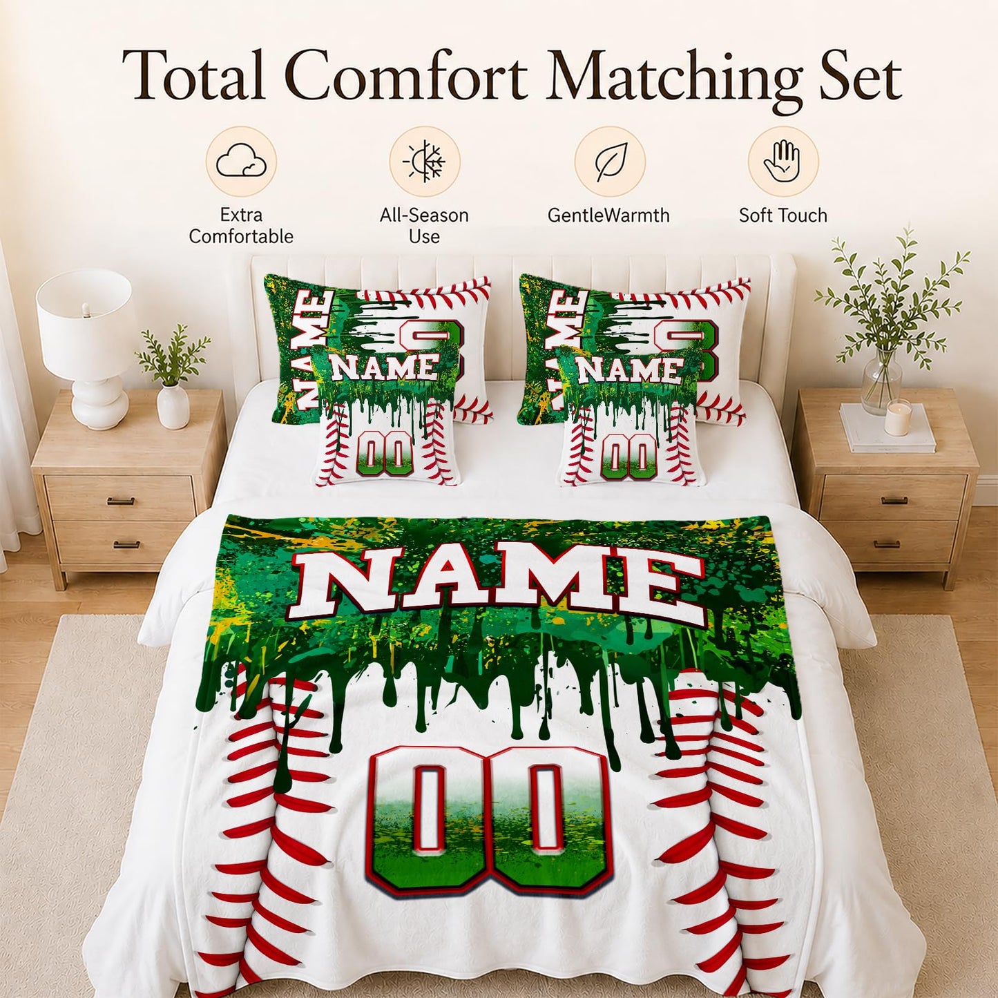 Kids Blanket Custom Baseball Blankets, Splashed Ink Throw Bed Travel
