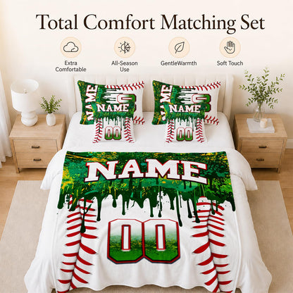 Kids Blanket Custom Baseball Blankets, Splashed Ink Throw Bed Travel