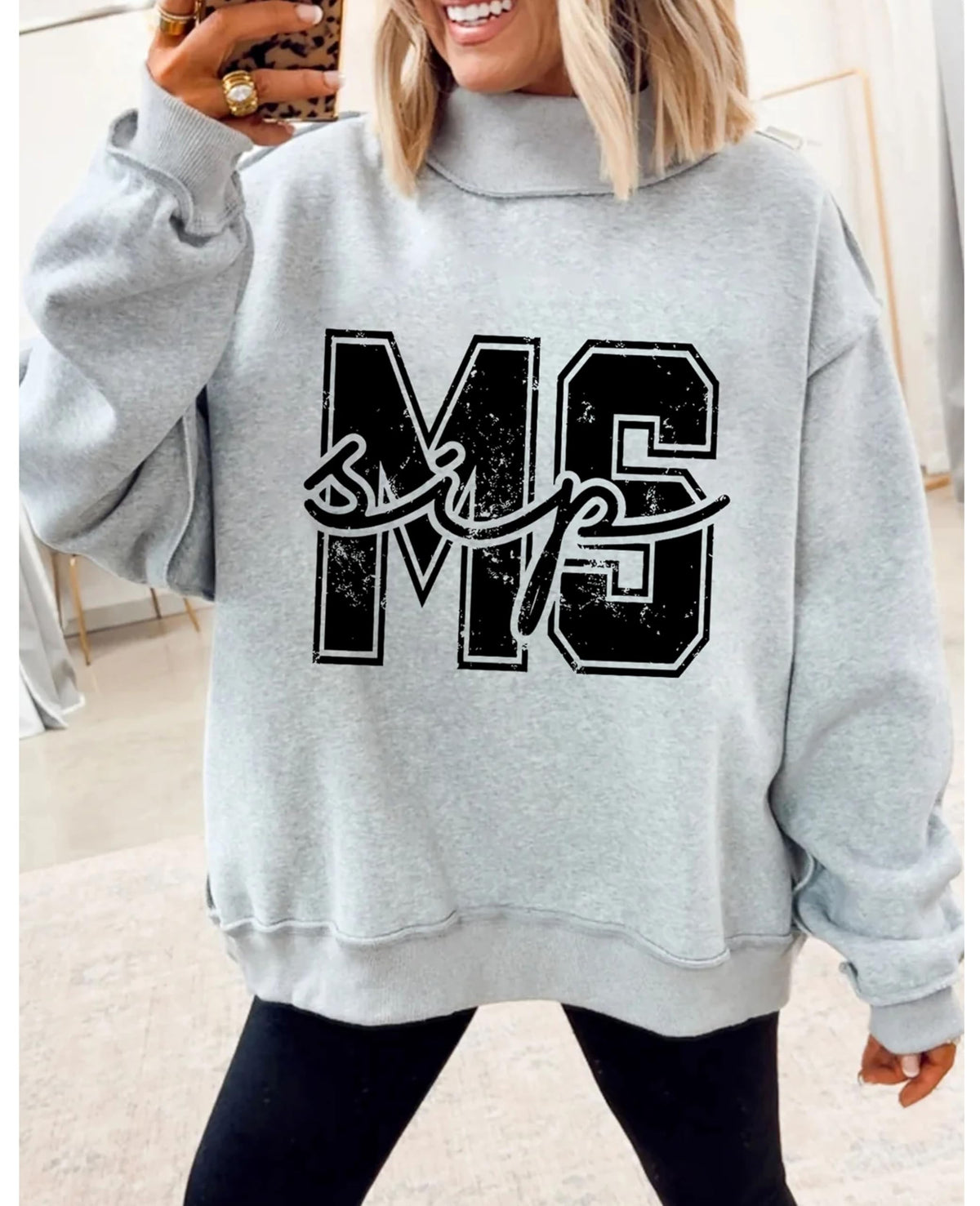 SELINK Womens Double Printed Reversible Mock Neck Sweatshirts Pullover Tops