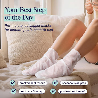 SpaLife Moisturizing Foot Sockies | Foot Mask for Dry Cracked Feet | Tea Tree Oil Softening Booties | Callus Remover Alternative | Self Care Gifts for Women | 8 Pack