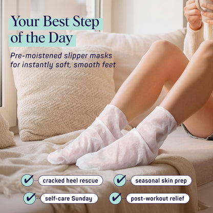 SpaLife Moisturizing Foot Sockies | Foot Mask for Dry Cracked Feet | Tea Tree Oil Softening Booties | Callus Remover Alternative | Self Care Gifts for Women | 8 Pack