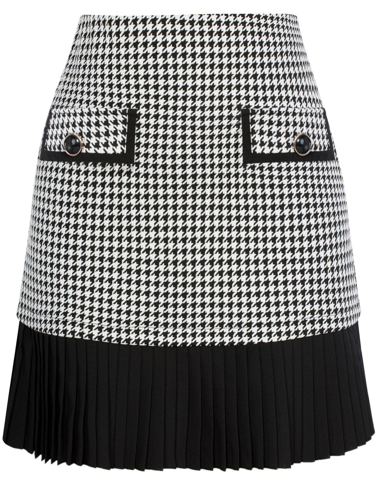 Kate Kasin Women's Plaid Mini Skirt, High Waist Pleated A-Line Skirts