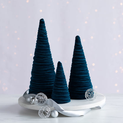 Your Heart's Content Red Velvet Trees Set of 3, Winter Wedding Centerpiece, Valentine Tabletop Tree Decor, Cozy Handmade Romantic Home Decor, Bookshelf Accent, Gift for (Red)