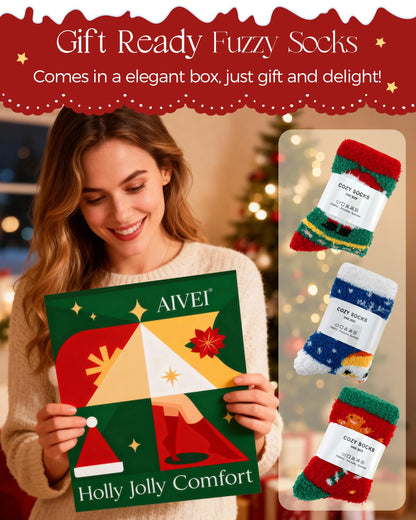 AIVEI Halloween Gifts Fuzzy Socks for Women Boo Spooky Basket Stuffers