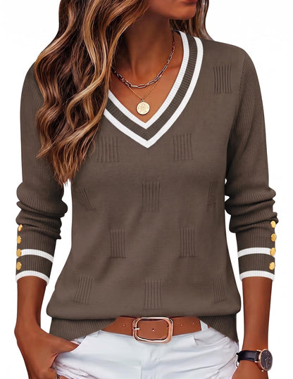 Zeagoo Womens V Neck Sweaters