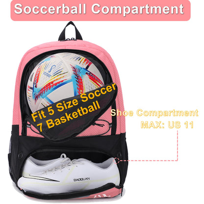 Hsmihair Soccer Bag,Youth Soccer Backpack with Ball and Cleat Compartment