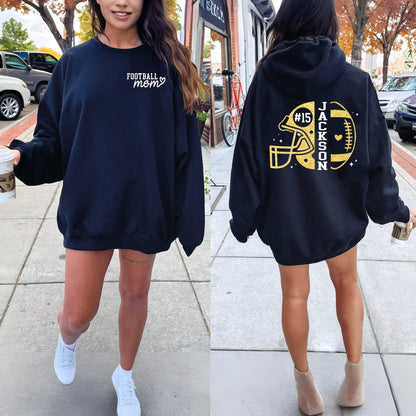 Personalized Football Mom Shirt with Kids Names and Jersey Number, Custom Football Mama Shirt, Women Sport Shirts